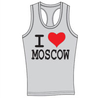 Майка-борцовка "Я люблю Москву" (серая)