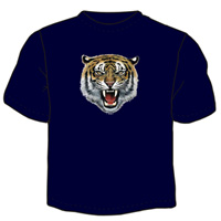 Тигр укус на темно-синем