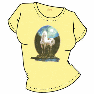 Лошадь белая в овале ― Интернет магазин "Прикольные футболки"