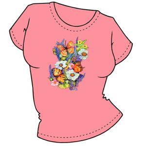 Бабочки в цветах ― Интернет магазин "Прикольные футболки"