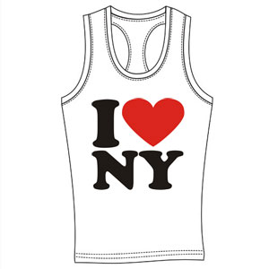 Майка - борцовка " I love NY" ― Интернет магазин "Прикольные футболки"
