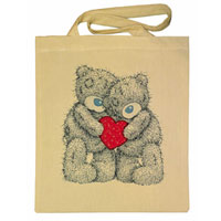 Прикольная сумка "Два медвежонка с сердцем"